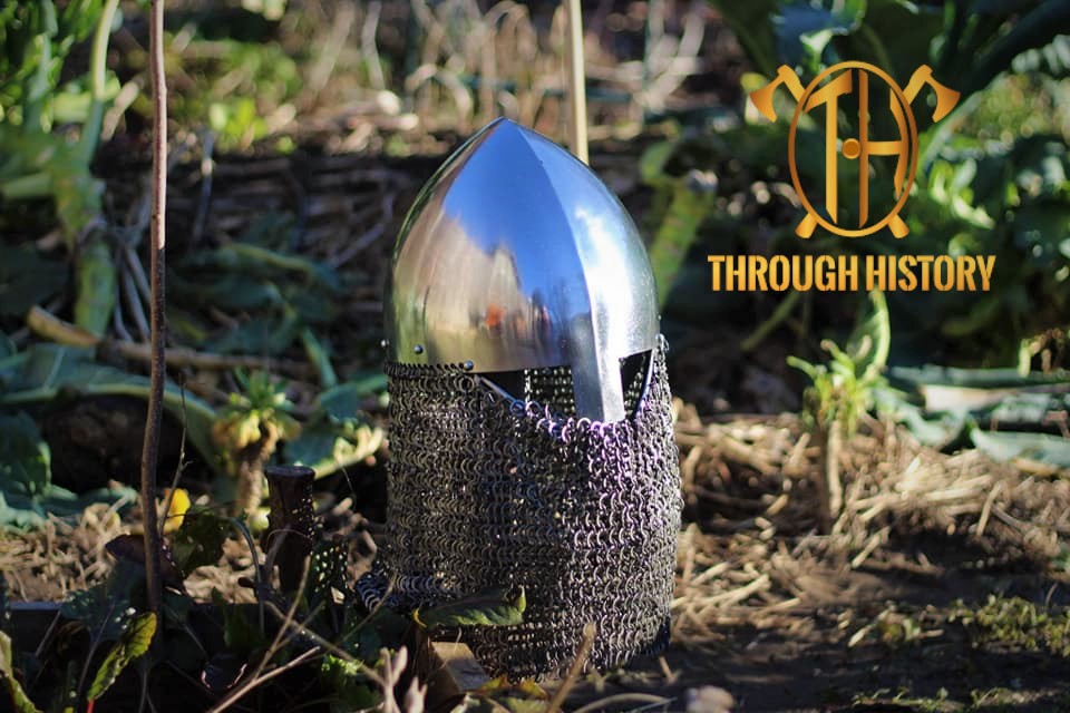 Casque nasal monobloc, reproduction historique en acier — reconstitution viking et médiévale | Through History
